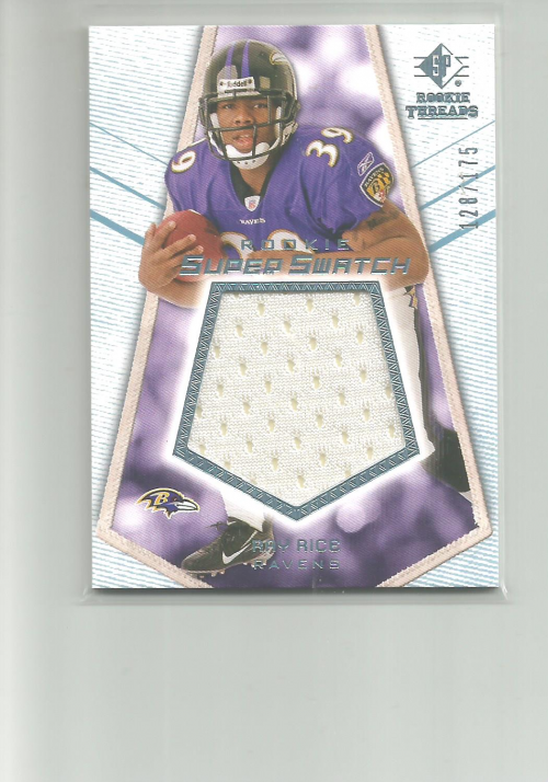 2008 SP Rookie Threads Rookie Super Swatch Blue 175 #RSSRR Ray Rice