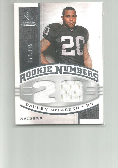 2008 SP Rookie Threads Rookie Numbers Silver 135 #RNDM Darren McFadden