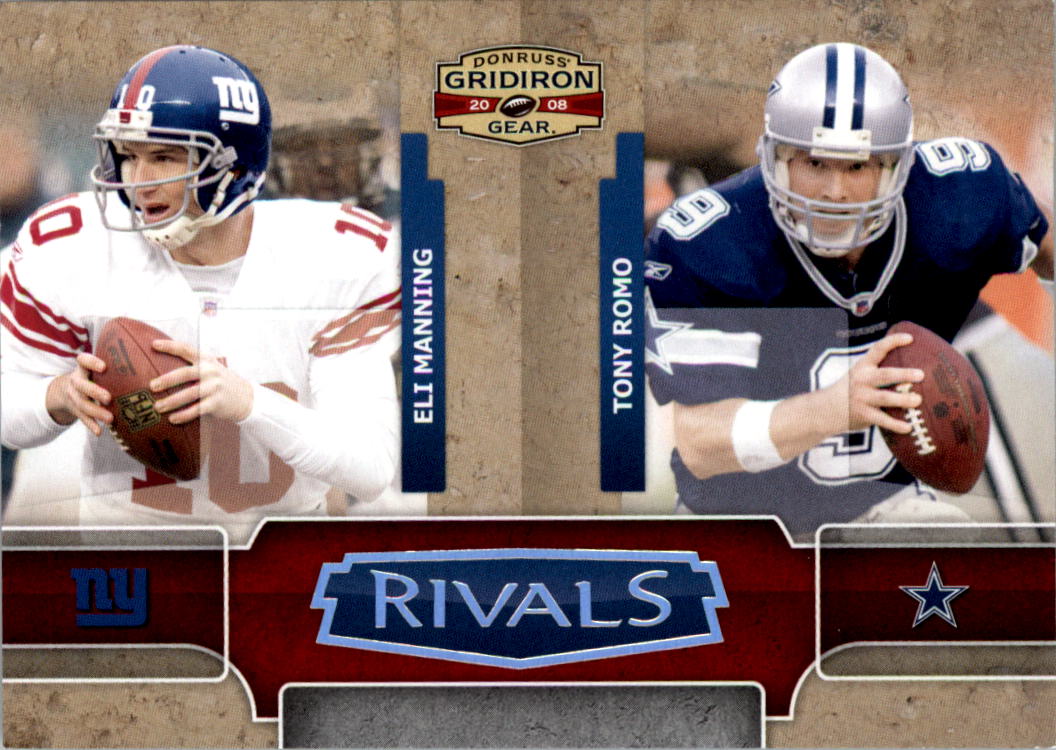 2008 Donruss Gridiron Gear Rivals Silver #3 Eli Manning/Tony Romo
