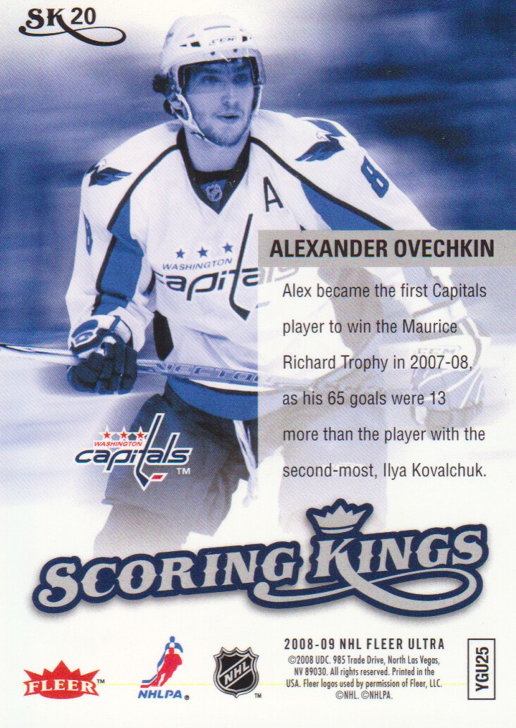 2008-09 Ultra Scoring Kings #SK20 Alexander Ovechkin back image