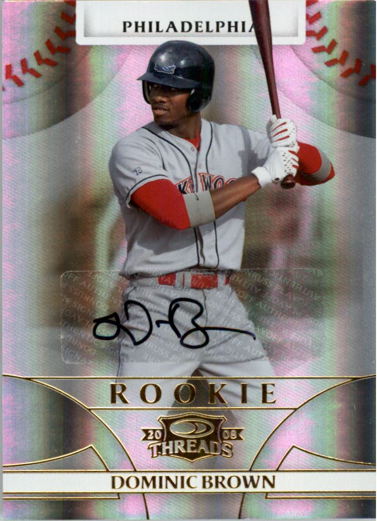 2008 Donruss Threads Signatures Gold #135 Dominic Brown/100