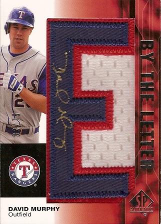 2008 SP Authentic By The Letter Autographs #DA David Murphy/1837 */Spells David Murphy and Texas Rangers