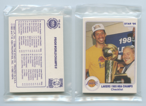 1985-86 Star Lakers Champs #BAG1 Complete sealed bag (18)