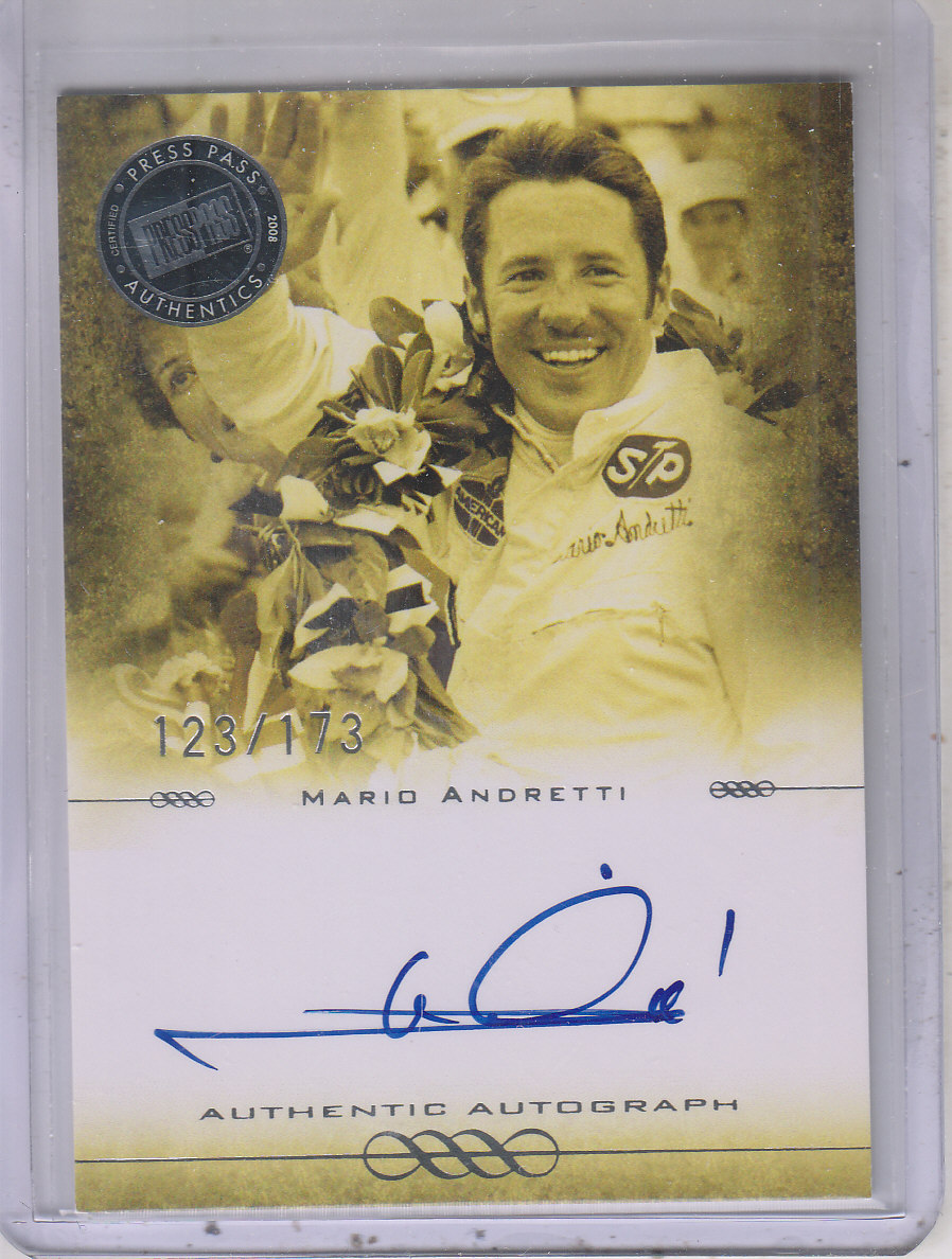 2008 Press Pass Legends Autographs Blue #MA Mario Andretti/173