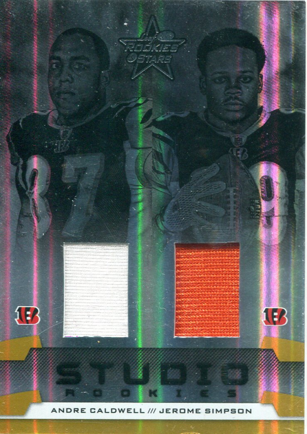 2008 Leaf Rookies and Stars Studio Rookies Combos Materials #6 Andre Caldwell/Jerome Simpson