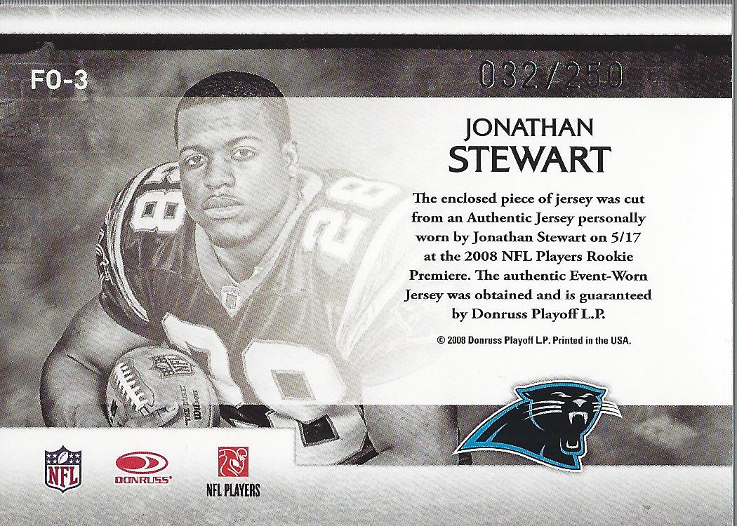 2008 Leaf Rookies and Stars Freshman Orientation Materials Jerseys #3 Jonathan Stewart back image