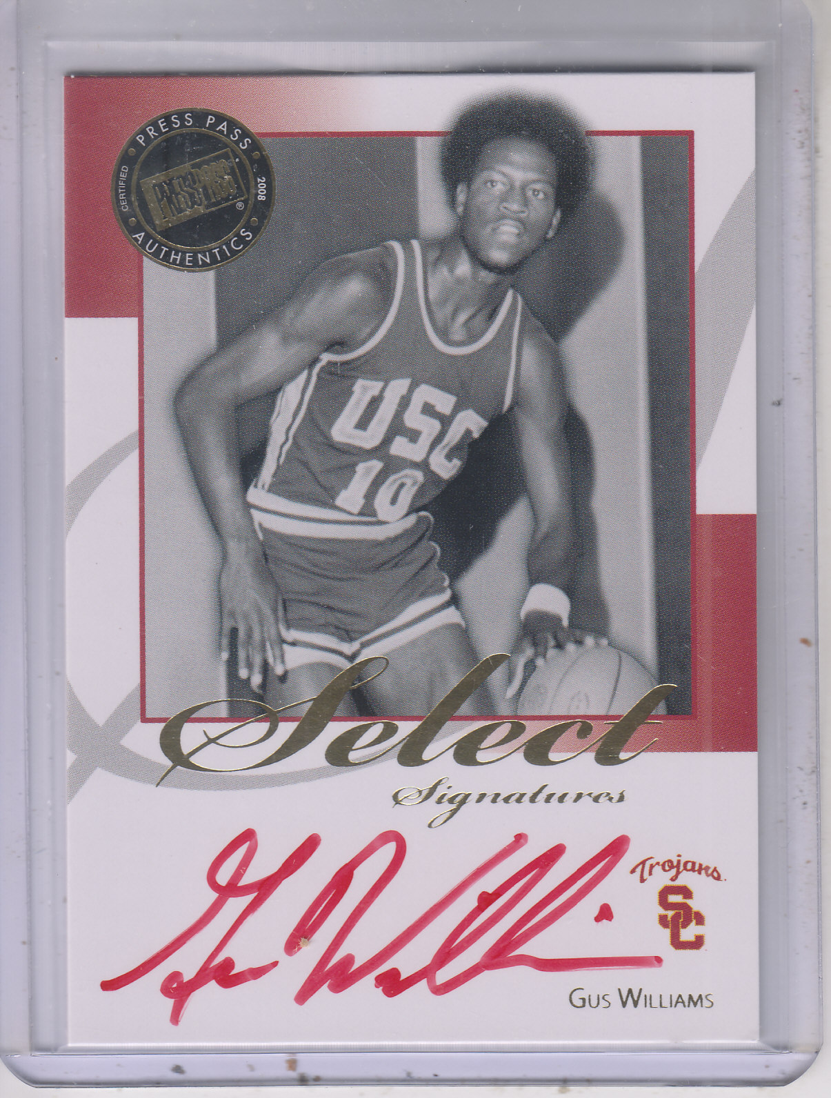 2008-09 Press Pass Legends Select Signatures #GW2 Gus Williams Red/125*