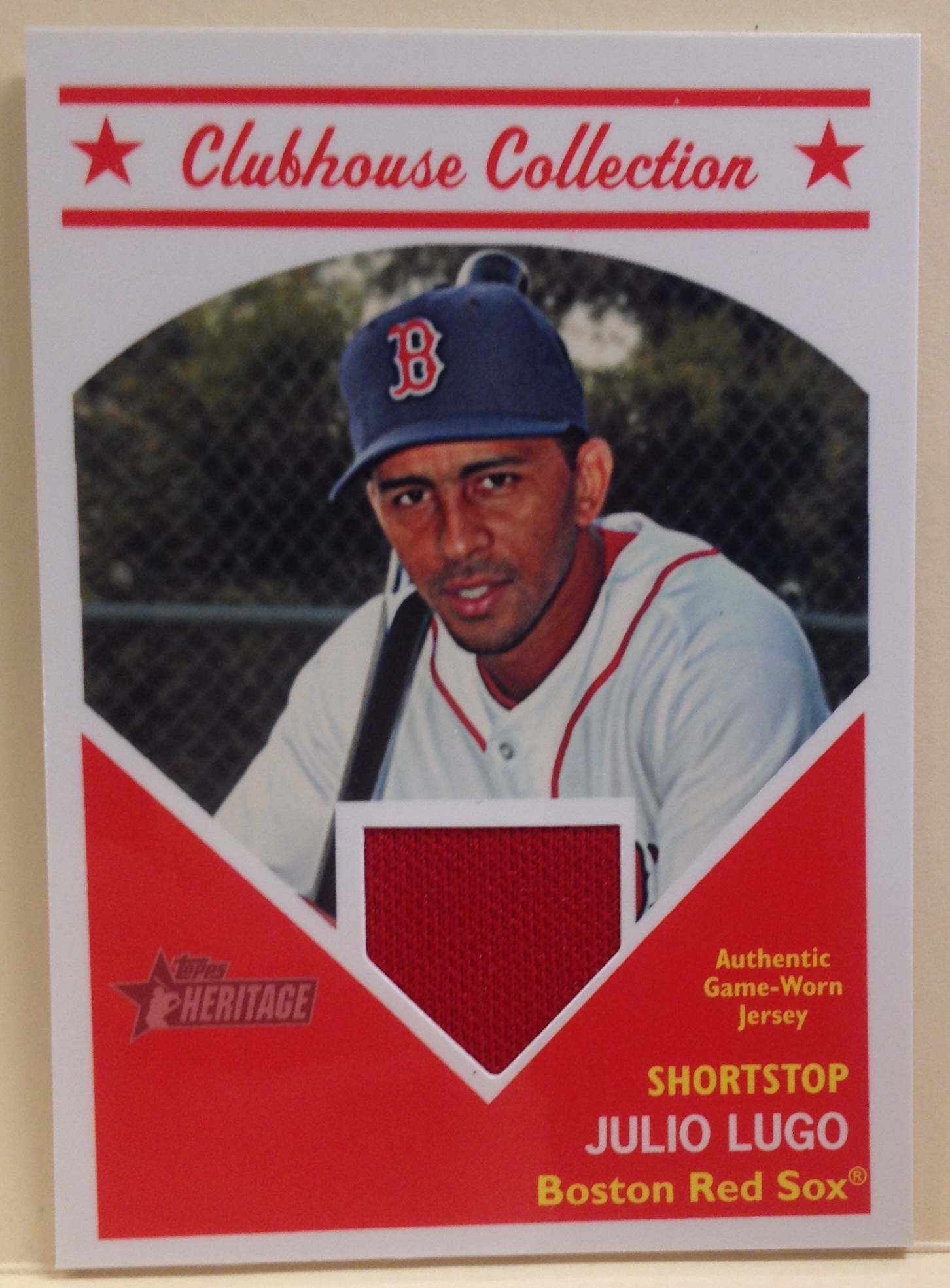 2008 Topps Heritage Clubhouse Collection Relics #JL Julio Lugo HN C