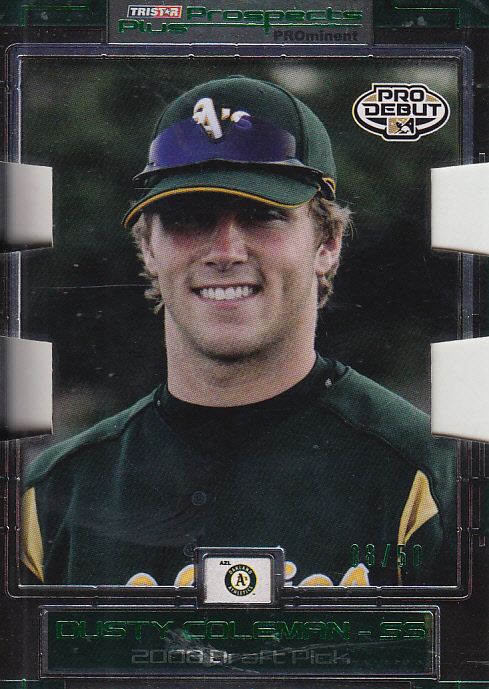 2008 TRISTAR Prospects Plus PROminent Die Cut Green #72 Dusty Coleman