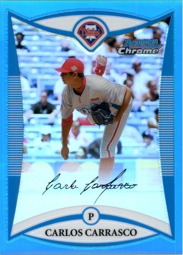 2008 Bowman Chrome Draft Prospects Blue Refractors #BDPP66 Carlos Carrasco FG