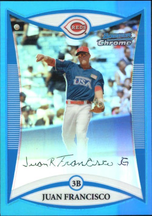 2008 Bowman Chrome Draft Prospects Blue Refractors #BDPP93 Juan Francisco FG
