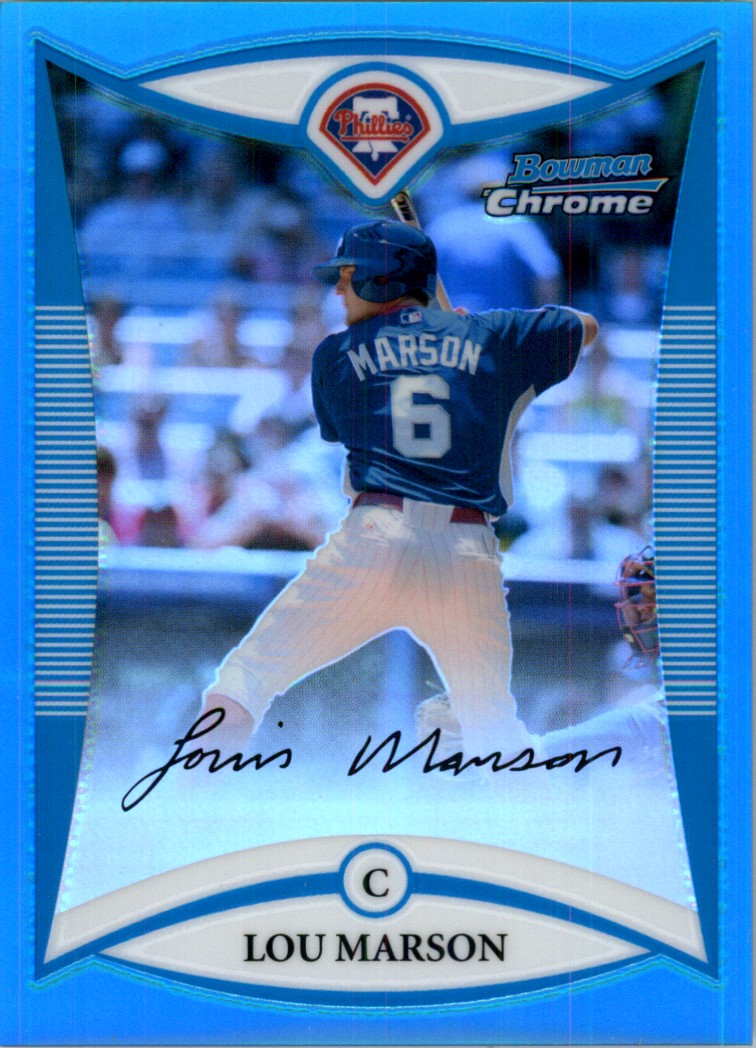 2008 Bowman Chrome Draft Prospects Blue Refractors #BDPP94 Lou Marson  FG