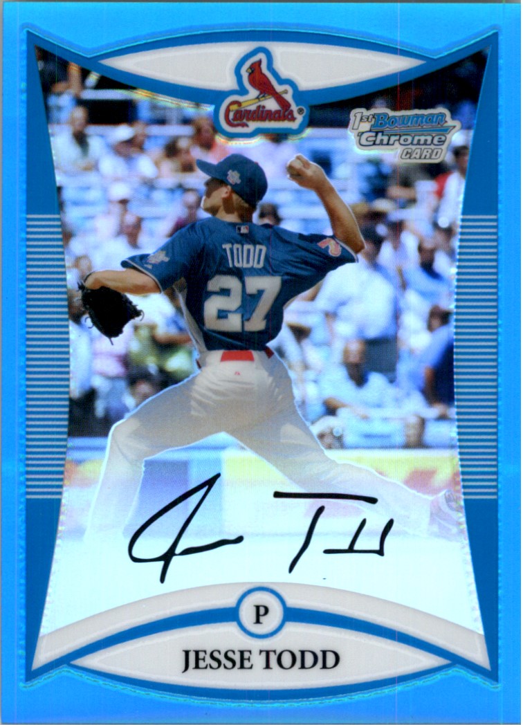 2008 Bowman Chrome Draft Prospects Blue Refractors #BDPP98 Jesse Todd FG