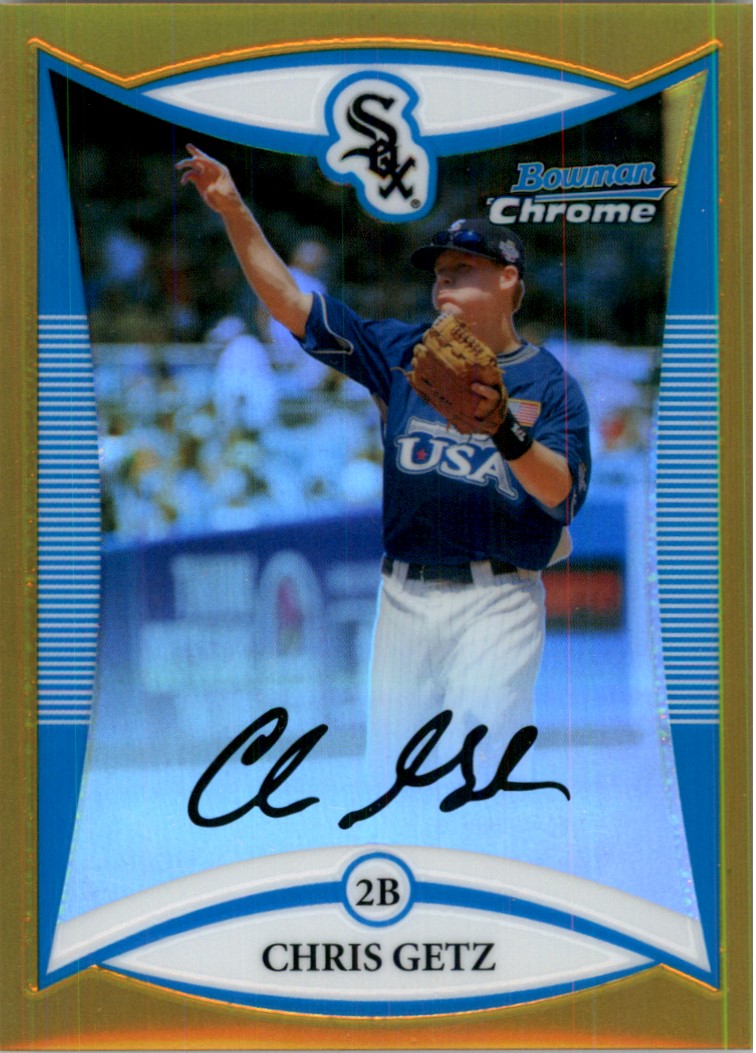 2008 Bowman Chrome Draft Prospects Gold Refractors #BDPP81 Chris Getz FG