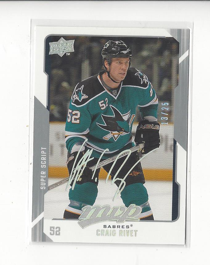 2008-09 Upper Deck MVP Super Script #40 Craig Rivet
