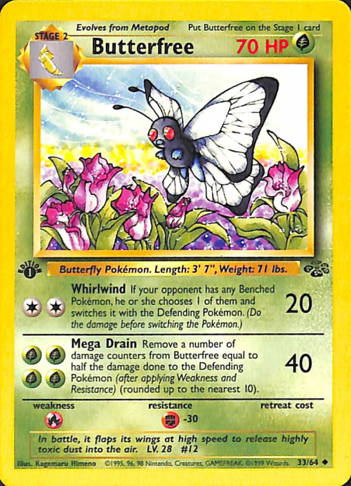 1999 Pokemon Jungle 1st Edition #33  Butterfree (1 Edition) COR U
