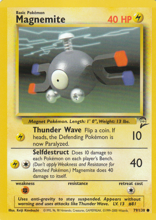 2000 Pokemon Base 2 Unlimited #79 Magnemite C