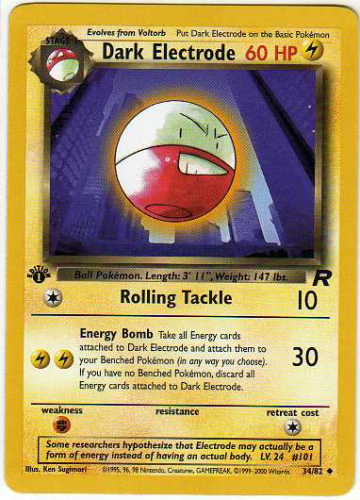 2000 Pokemon Team Rocket 1st Edition #34 Dark Electrode U