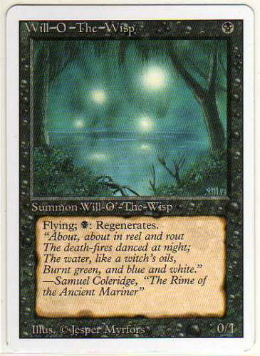 1994 Magic The Gathering Revised Edition #137 Will-O'-The-Wisp R