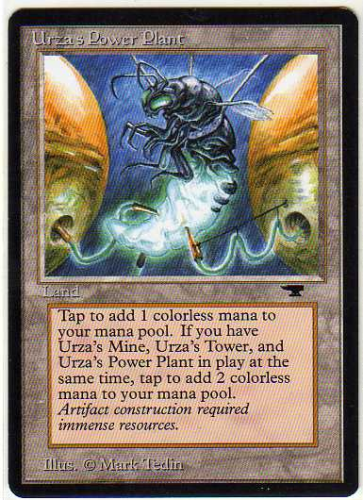 1994 Magic The Gathering Antiquities #84a Urza's Power Plant, bug C2