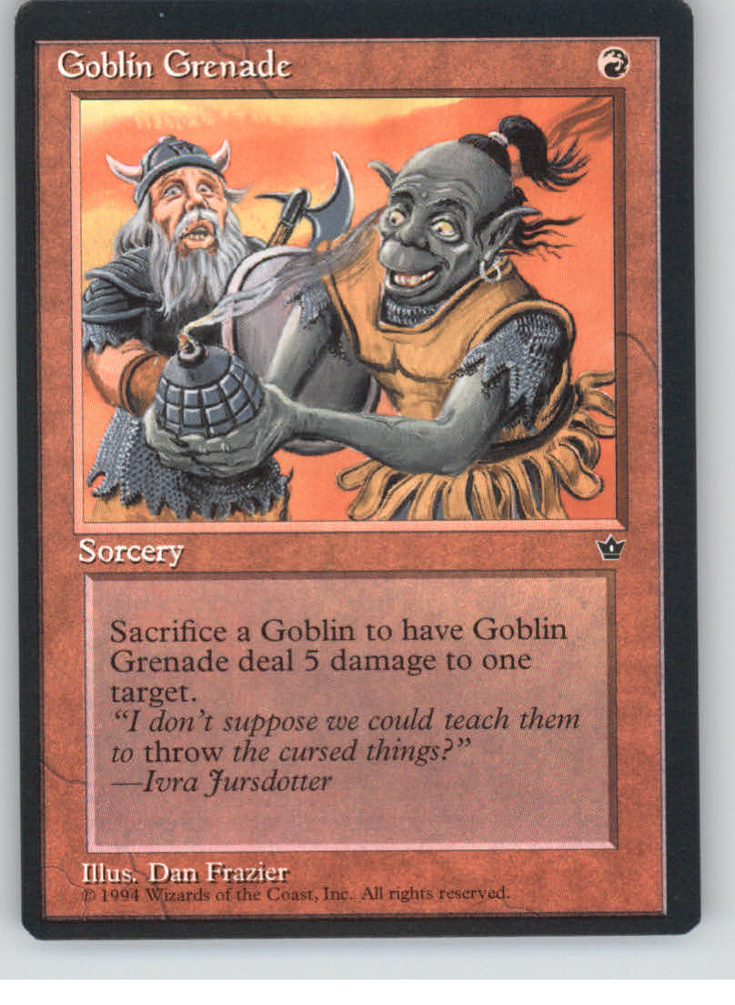 1994 Magic: The Gathering Fallen Empires #NNO Goblin Grenade C/(v1 Illus.  Frazier) - NM
