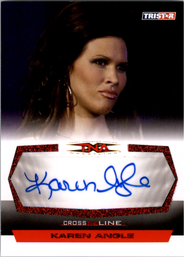 2008 TRISTAR TNA Cross the Line Autographs Red #CKA2 Karen Angle