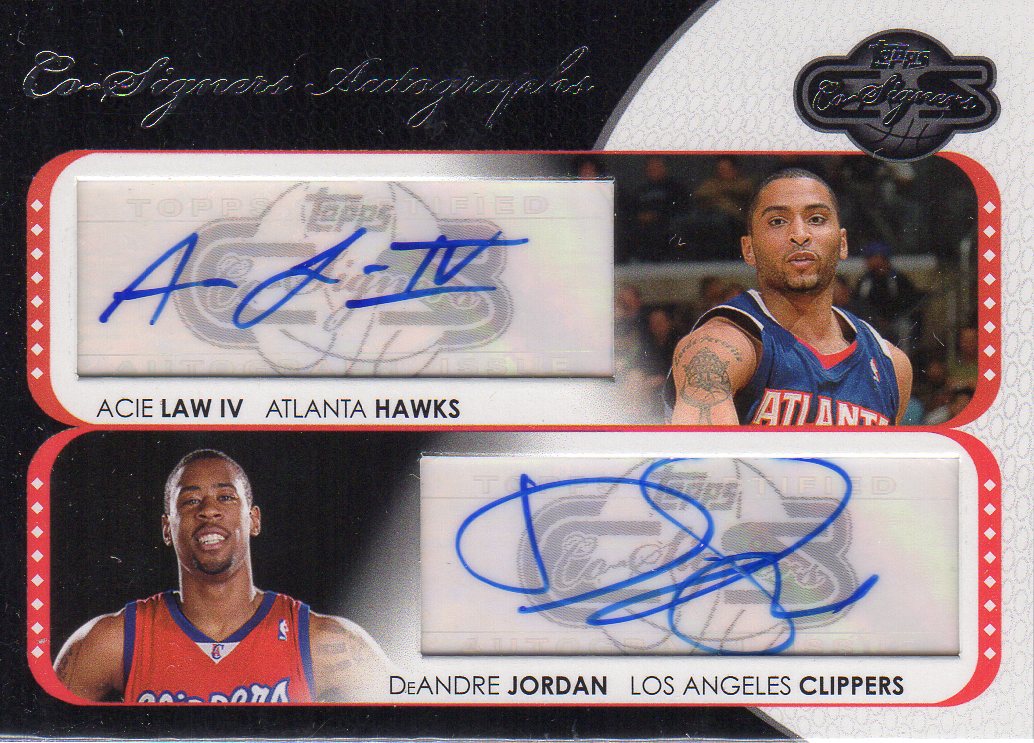 2008-09 Topps Co-Signers Dual Autographs #CSLJ A.Law/D.Jordan C
