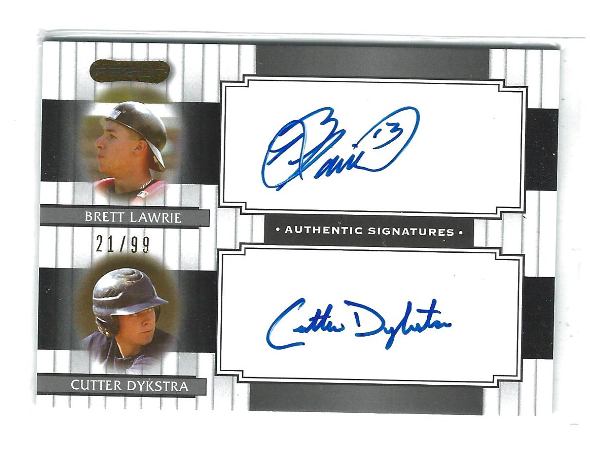 2008 Razor Signature Series Dual Signatures #DS09 Brett Lawrie/Cutter Dykstra