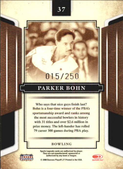 2008 Donruss Sports Legends Mirror Red #37 Parker Bohn back image