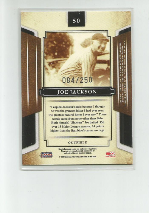 2008 Donruss Sports Legends Mirror Red #50 Joe Jackson back image