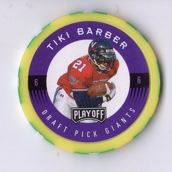 1997 Playoff First and Ten Chip Shots Yellow #6 Tiki Barber