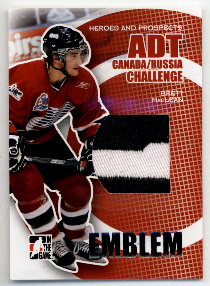 2008-09 ITG Heroes and Prospects ADT Canada/Russia Challenge Emblems #CRE08 Brett MacLean