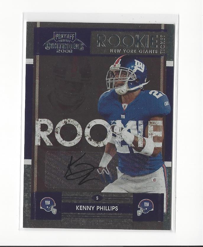 2008 Playoff Contenders #163 Kenny Phillips AU RC