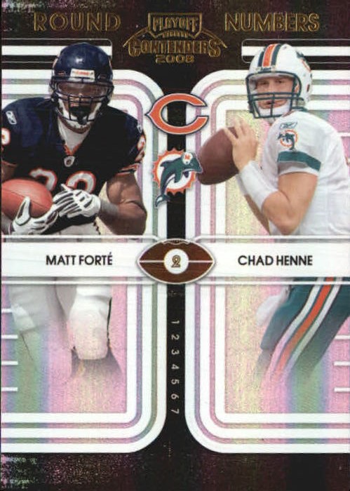 2008 Playoff Contenders Round Numbers Black #14 Matt Forte/Chad Henne
