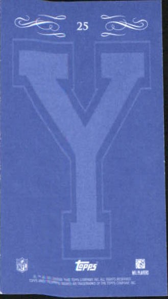 2008 Topps Mayo Mini Yale Blue Backs #25 Selvin Young back image