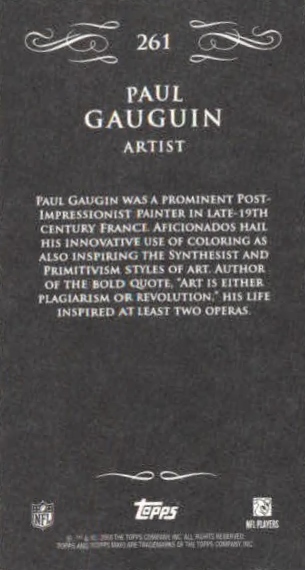 2008 Topps Mayo Mini Black Backs #261 Paul Gauguin back image
