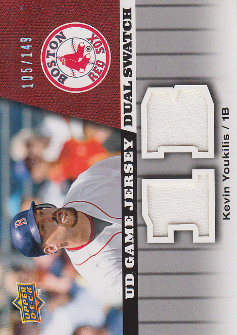 2009 Upper Deck UD Game Jersey Dual #GJKY Kevin Youkilis/149