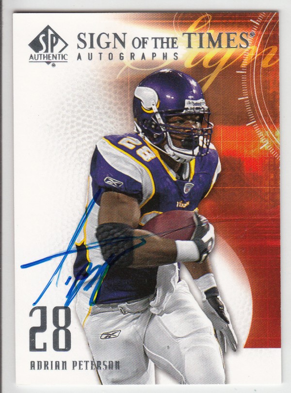 2008 SP Authentic Sign of the Times #SOTAP Adrian Peterson SP