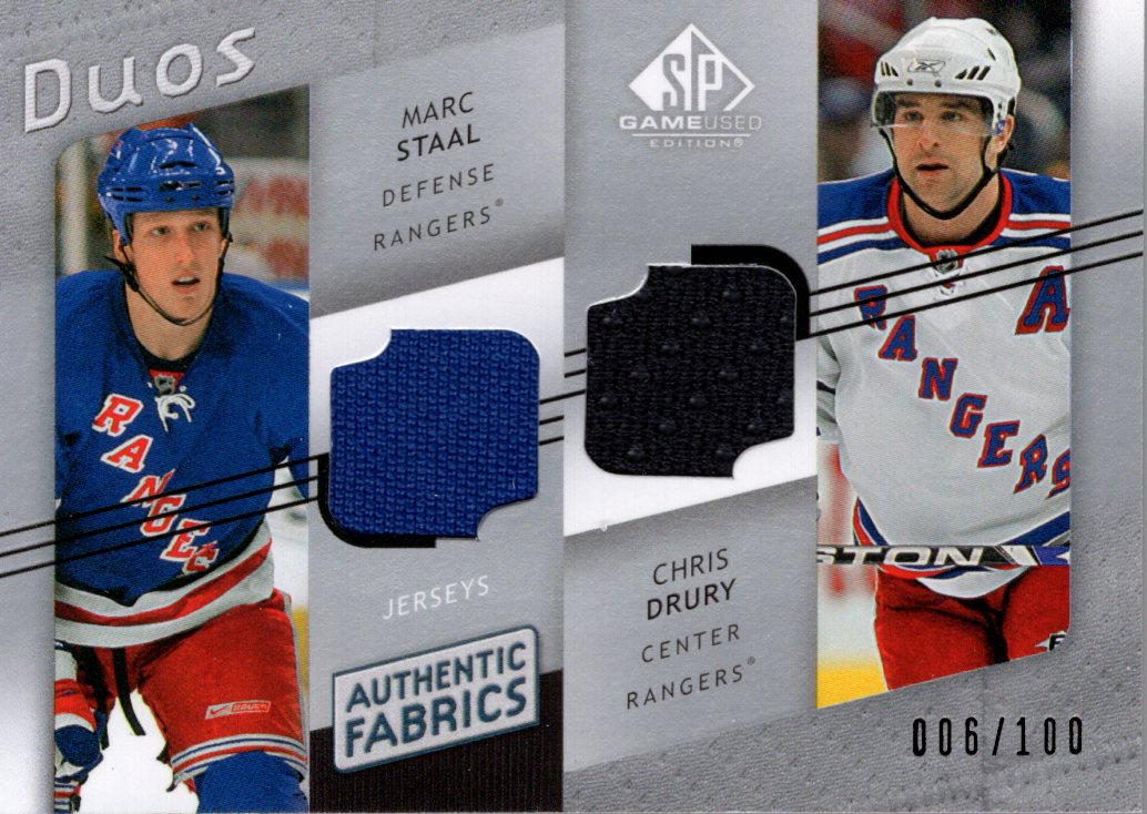 2008-09 SP Game Used Authentic Fabrics Duos #AF2SD Marc Staal/Chris Drury