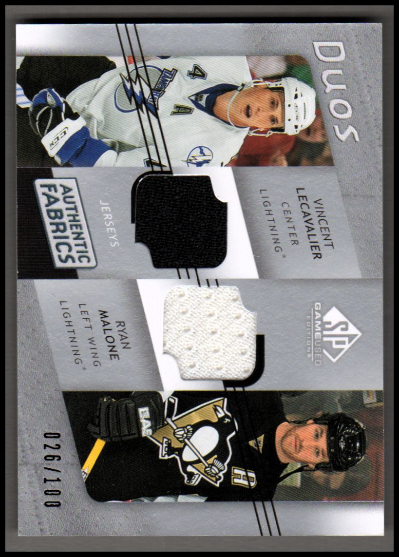 2008-09 SP Game Used Authentic Fabrics Duos #AF2TM Vincent Lecavalier/Ryan Malone
