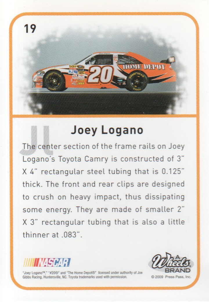 2009 Element #19 Joey Logano RC back image