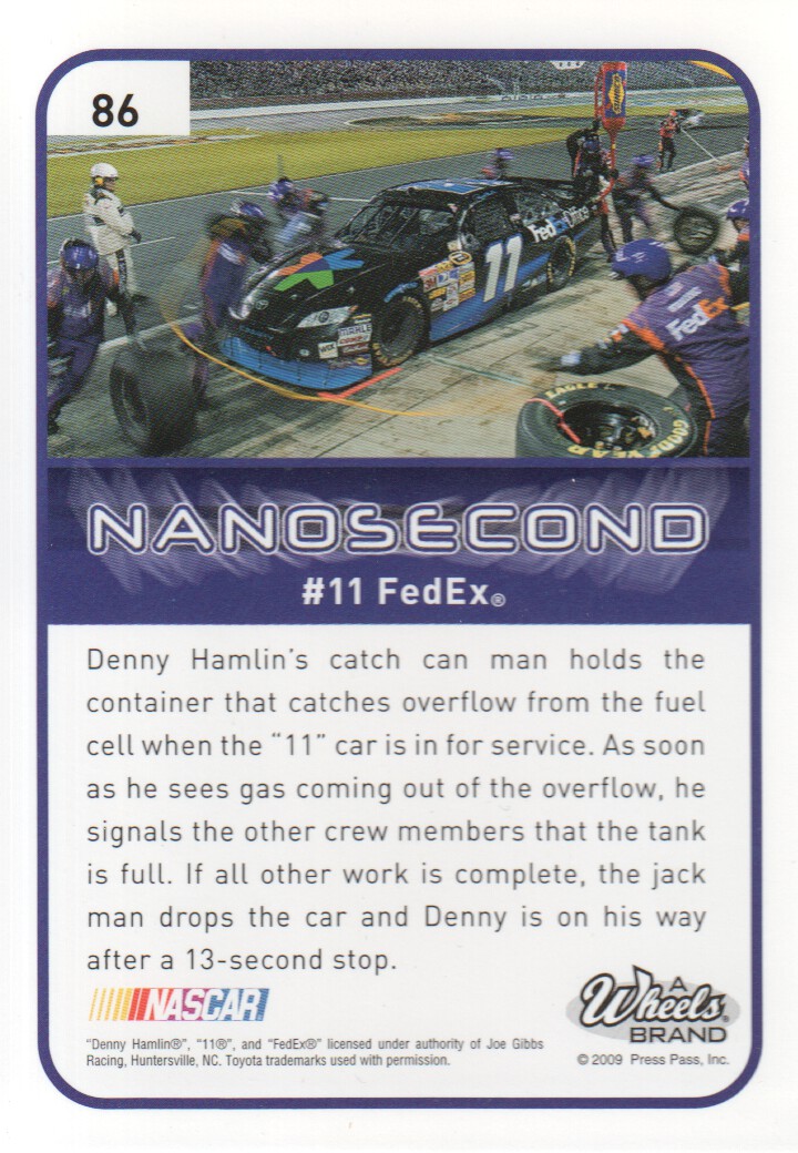2009 Element #86 Denny Hamlin's Car N back image