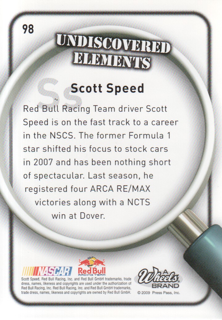 2009 Element #98 Scott Speed RC back image