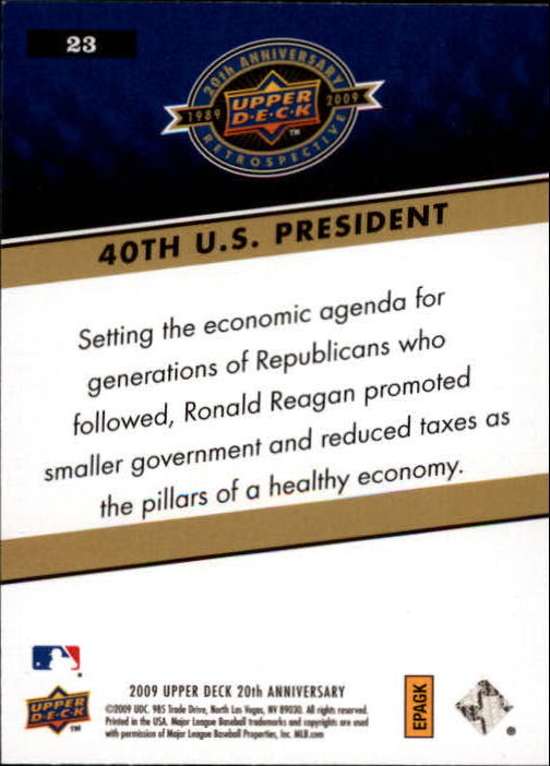2009 Upper Deck 20th Anniversary #23 Ronald Reagan back image