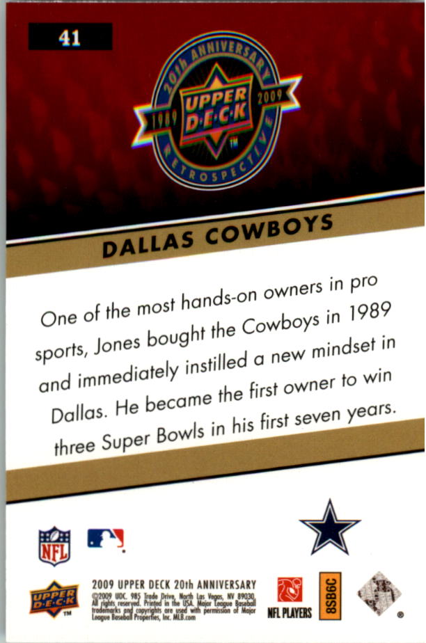 2009 Upper Deck 20th Anniversary #41 Dallas Cowboys back image