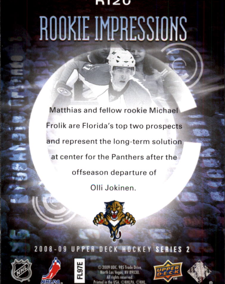 2008-09 Upper Deck Rookie Impressions #RI20 Shawn Matthias back image