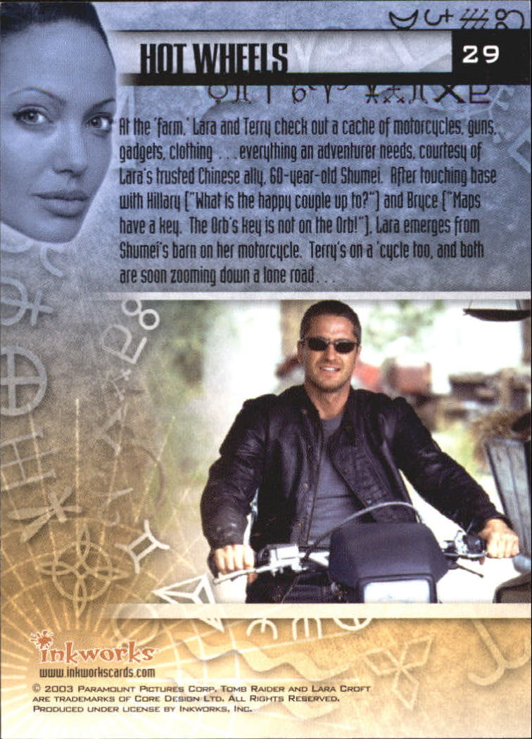 2003 Inkworks Tomb Raider Cradle of Life #29 Hot Wheels back image