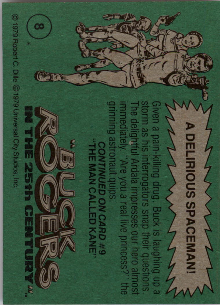 1979 Topps Buck Rogers #8 A Delirious Spaceman back image