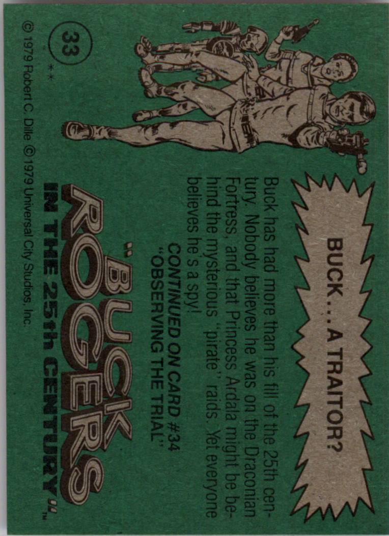 1979 Topps Buck Rogers #33 Buck A Traitor? back image