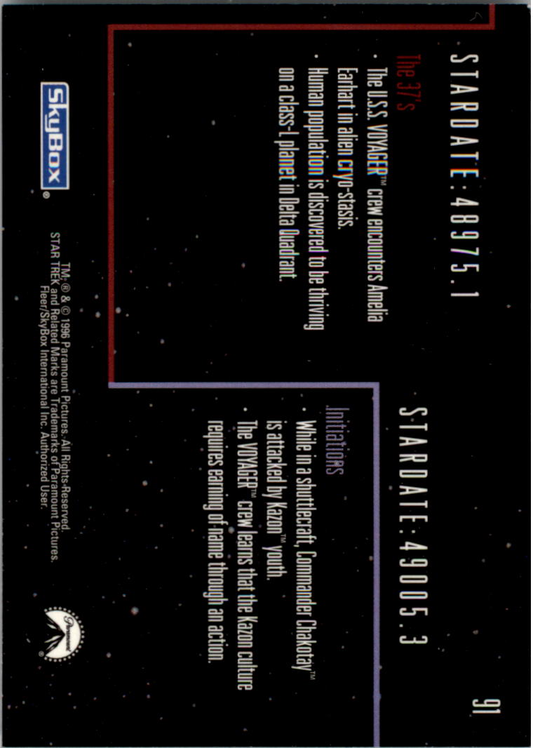 1997 SkyBox Star Trek Voyager Season Two #91 Timeline Mural back image